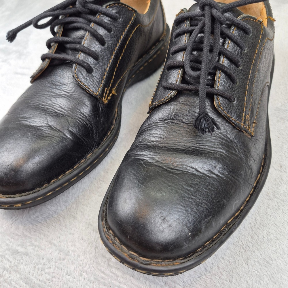 Born Mens H25803 Black Leather Oxford Lace Up Shoes Contrast Stitch Size 9.5 43 - Picture 4 of 14